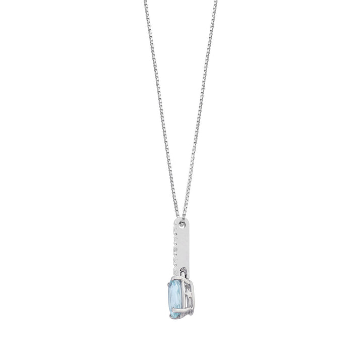 Comete Collana Acquamarina ovale in Oro e Diamanti GLQ317