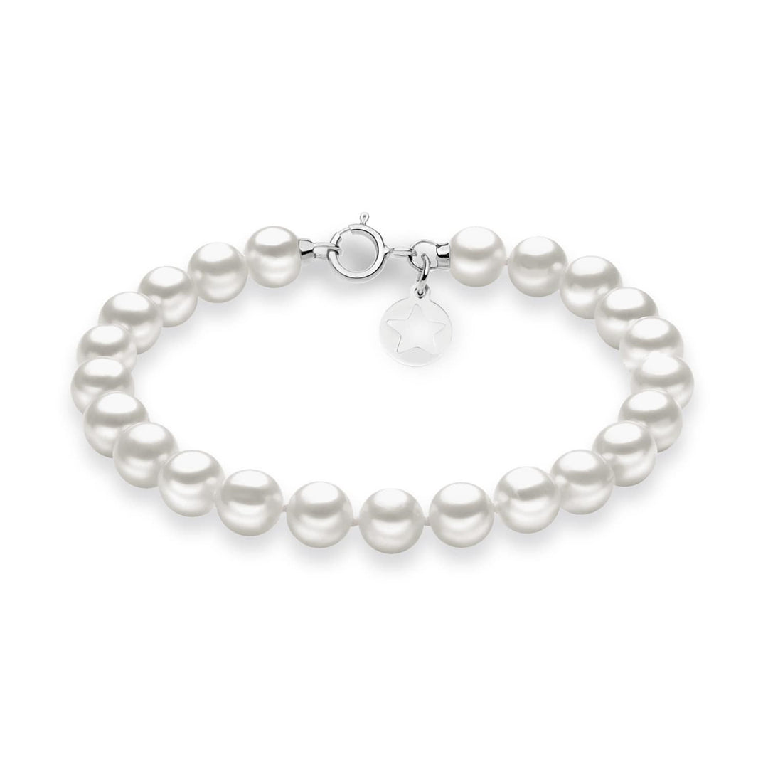 Comete Bracciale in Oro bianco 375‰, Perle e Charm Stella in Argento KBRQ109AM20