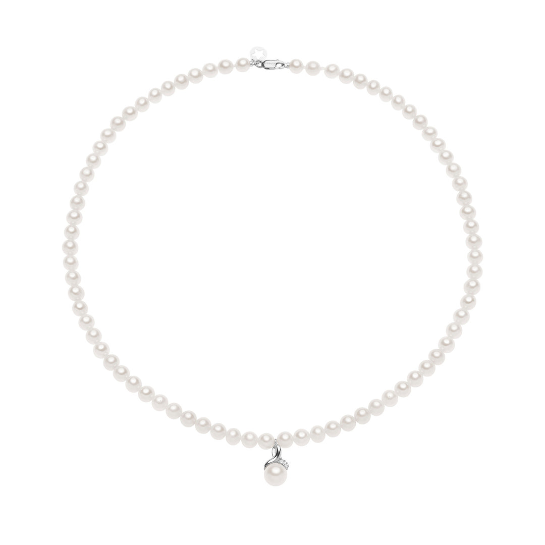 Comete Girocollo in Oro con Perle e Diamanti FWQ325