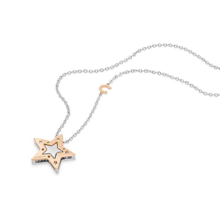 Comete Girocollo in Oro bianco e rosè con i Diamanti GLB1446