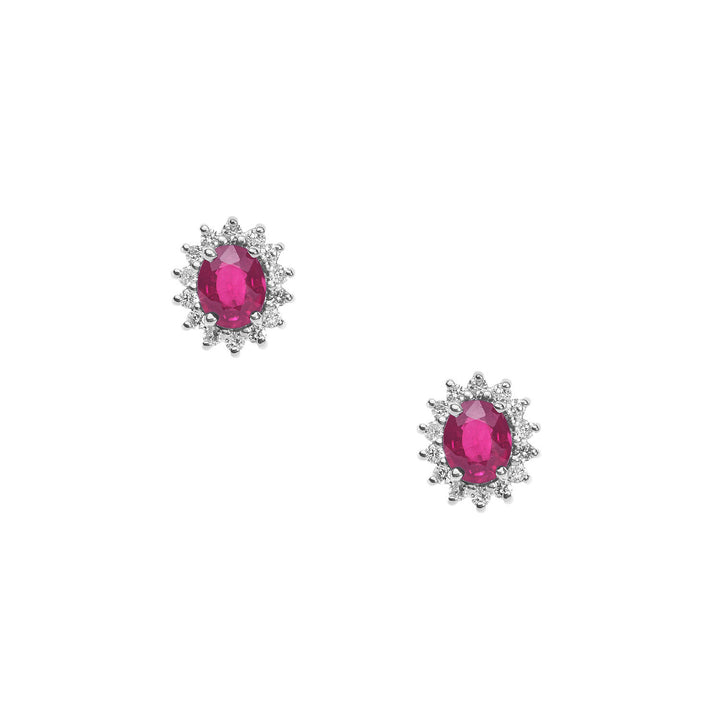 Comete Orecchini in Oro Diamanti e Rubino ovali ORB1026