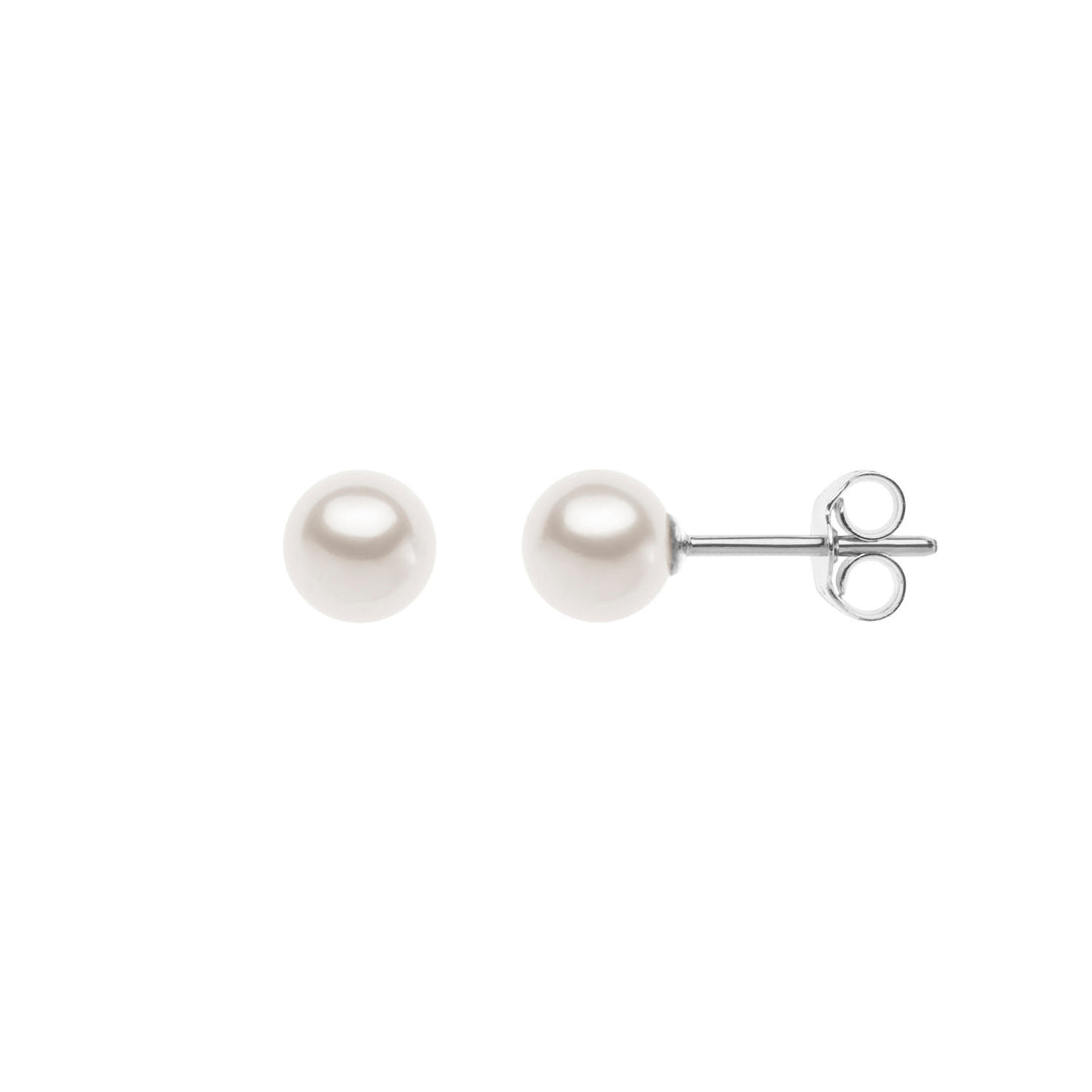 Comete Orecchini in Oro Bianco con Perle coltivate KORP005