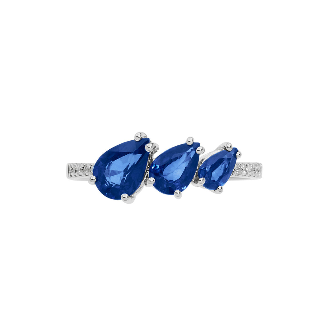 Comete Anello in Oro Diamanti e Zaffiri Goccia ANB2637