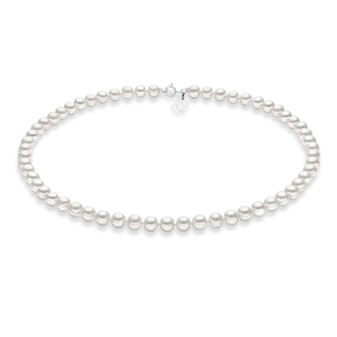 Comete Girocollo in Oro bianco 375‰, Perle coltivate e Charm Stella in Argento KFWQ102AM