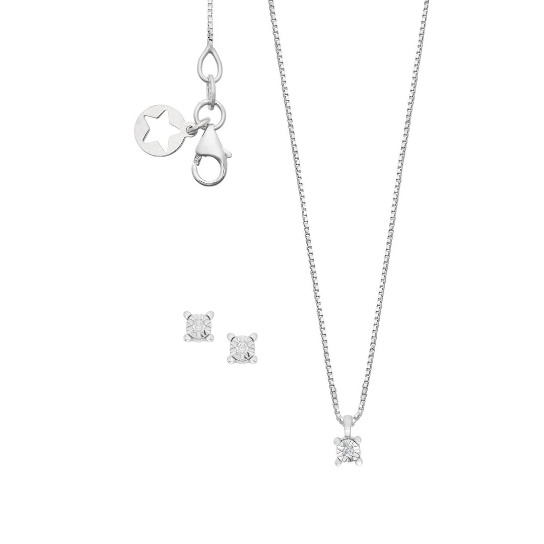 Comete Orecchini e collana Oro 375‰ con Diamanti bianchi KIT14021002