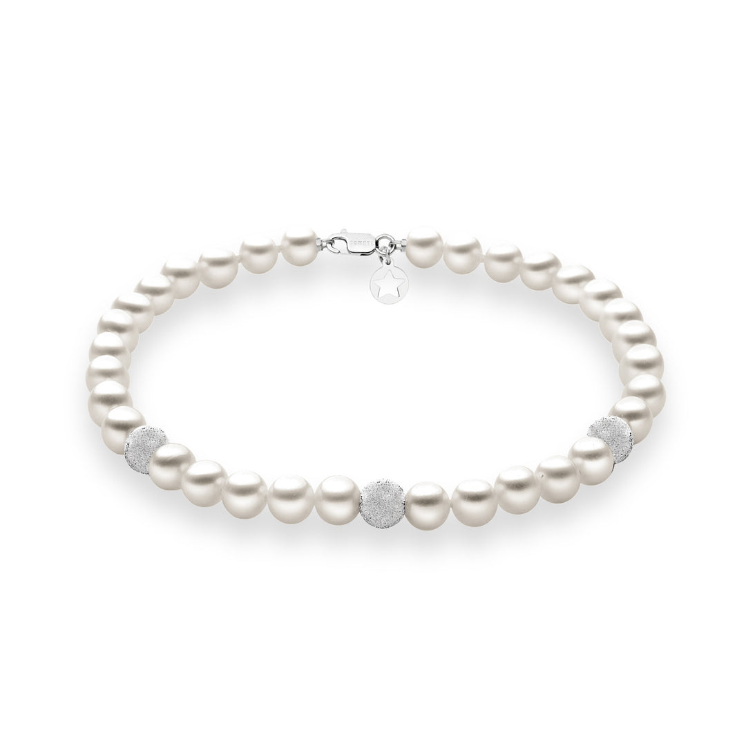 Comete Bracciale Filo Perla Acquadolce in Oro Bianco BRQ190B