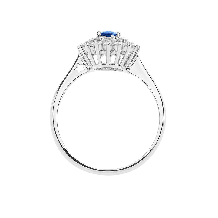 Comete Anello in Oro Diamanti e Zaffiro blu ovale ANB2621