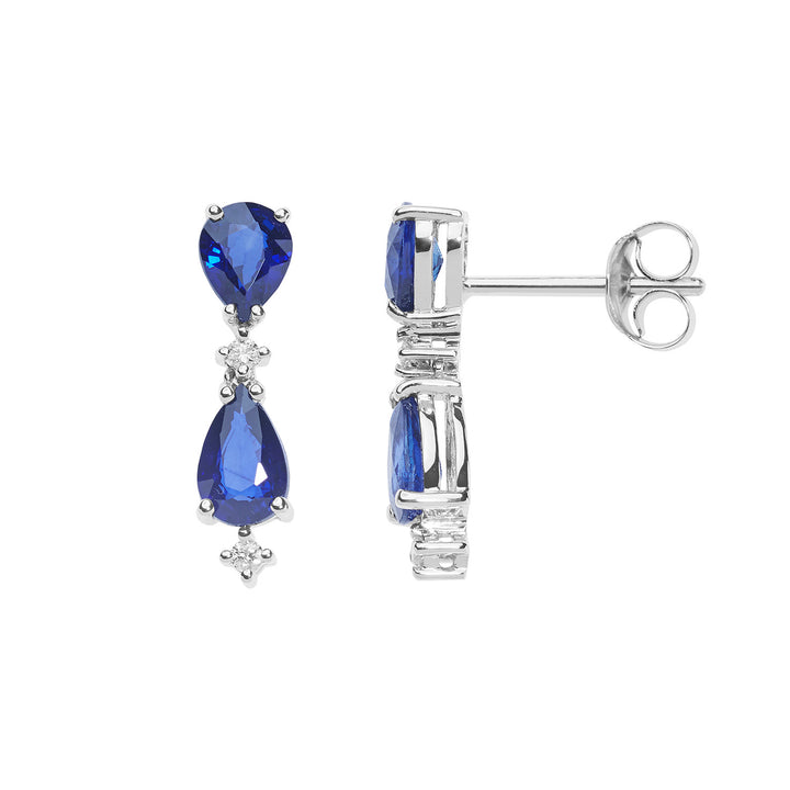 Comete Mezzo orecchino in Oro bianco con Diamanti e Zaffiri blu ORB10601/2
