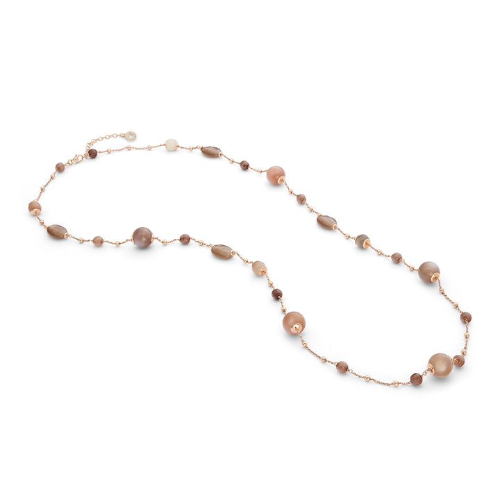 Comete Collana Argento 925‰ con Pietra di Luna, Cristallo, Giada colorata GLA284