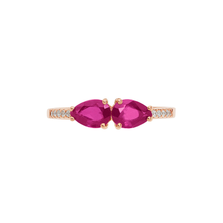 Comete Anello in Oro rosa Diamanti e Rubini Goccia ANB2636