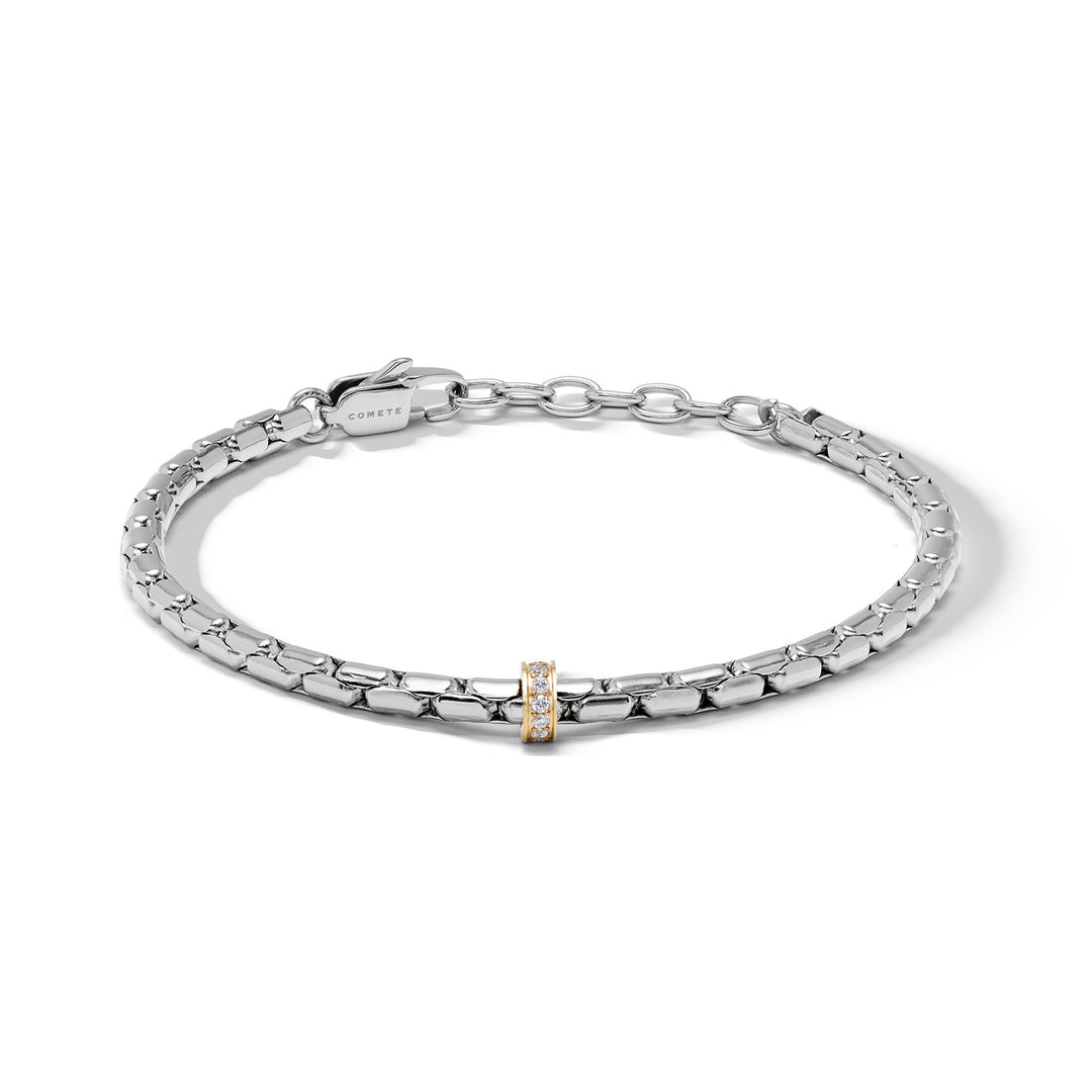 Comete Bracciale in acciaio con PVD giallo e zirconi bianchi UBR1350