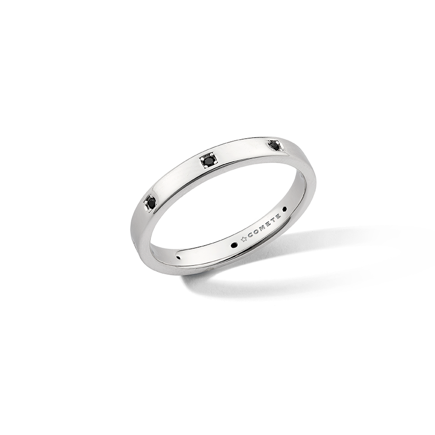 Comete Anello in Argento 925‰ rodiato, zirconi neri UAN132M13