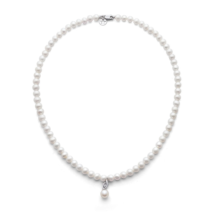 Comete Collana filo Perle in Oro 750‰ e Diamanti bianchi FWQ382