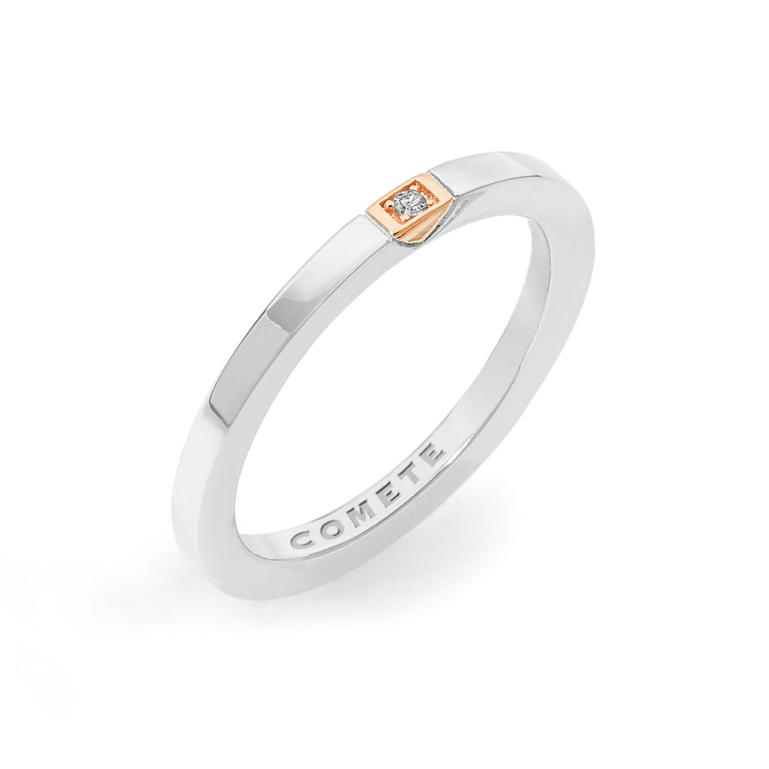 Comete Fedina in Argento Cuore Rosa Uomo ANG106M20