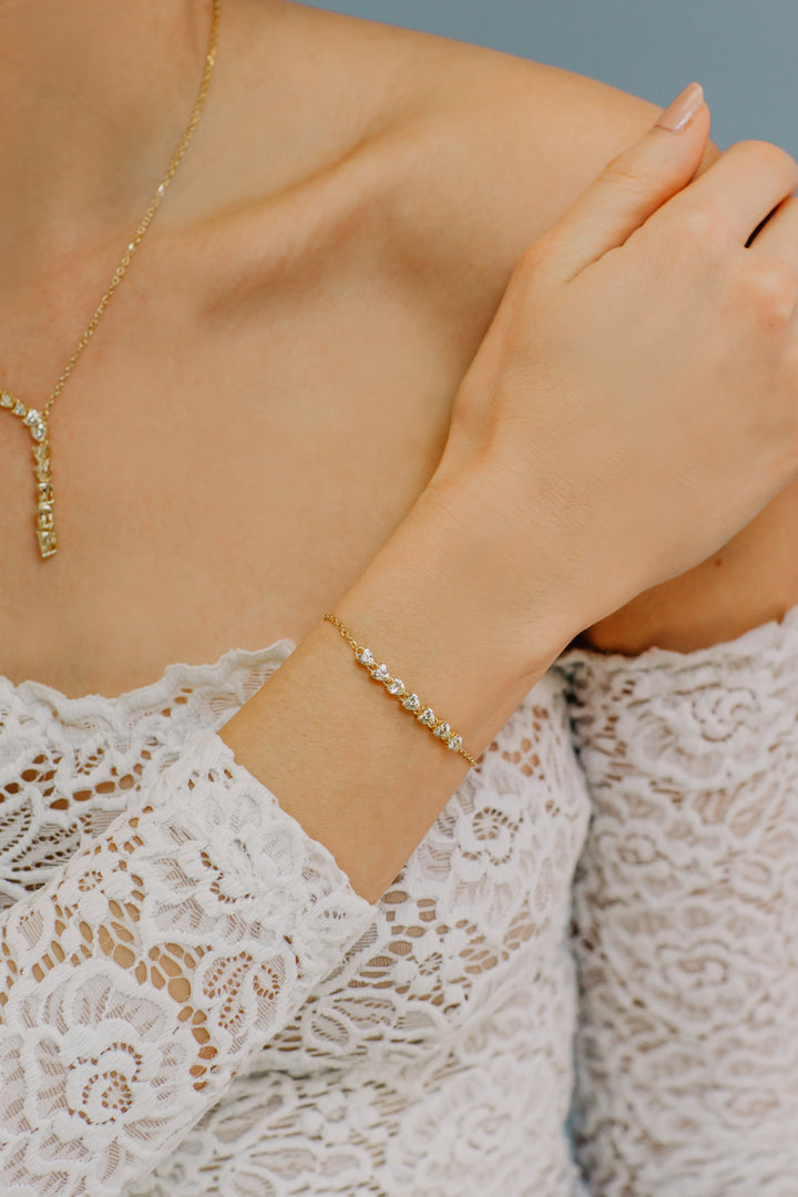 Comete Bracciale cuori in Argento degradè BRA235