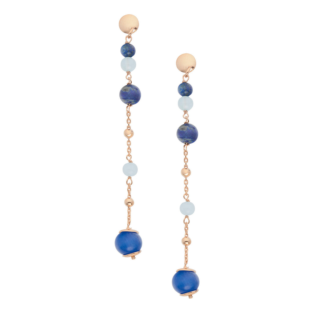Comete Orecchini Argento 925‰ con Acquamarina, Lapis, Quarzo colorato ORA218