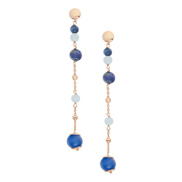 Comete Orecchini Argento 925‰ con Acquamarina, Lapis, Quarzo colorato ORA218
