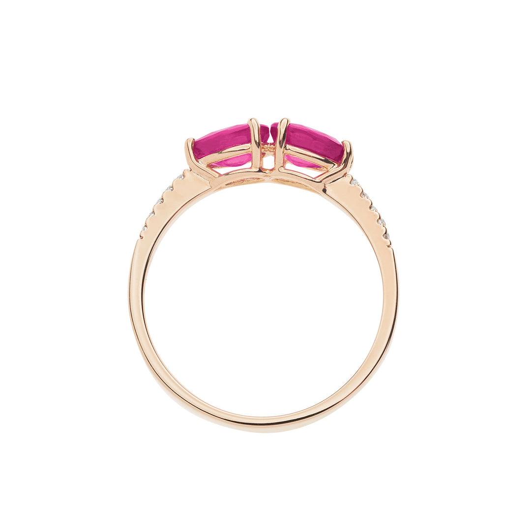 Comete Anello in Oro rosa Diamanti e Rubini Goccia ANB2636