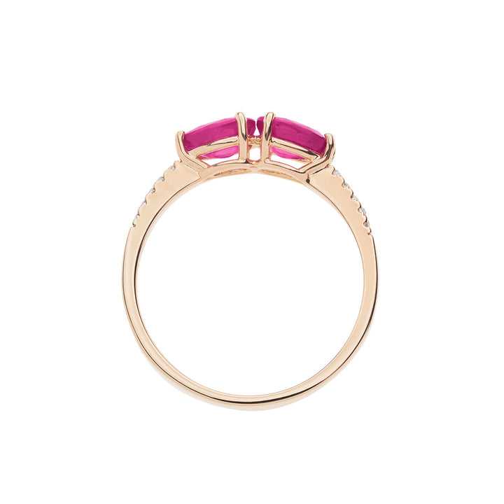 Comete Anello in Oro rosa Diamanti e Rubini Goccia ANB2636
