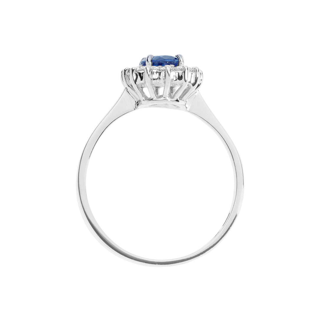Comete Anello in Oro Diamanti e Zaffiro blu ovale ANB2569