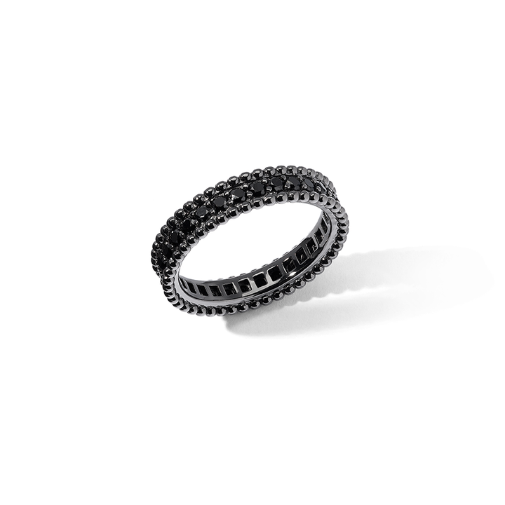 Comete Anello in Argento 925‰ rutenio con zirconi neri UAN133M18