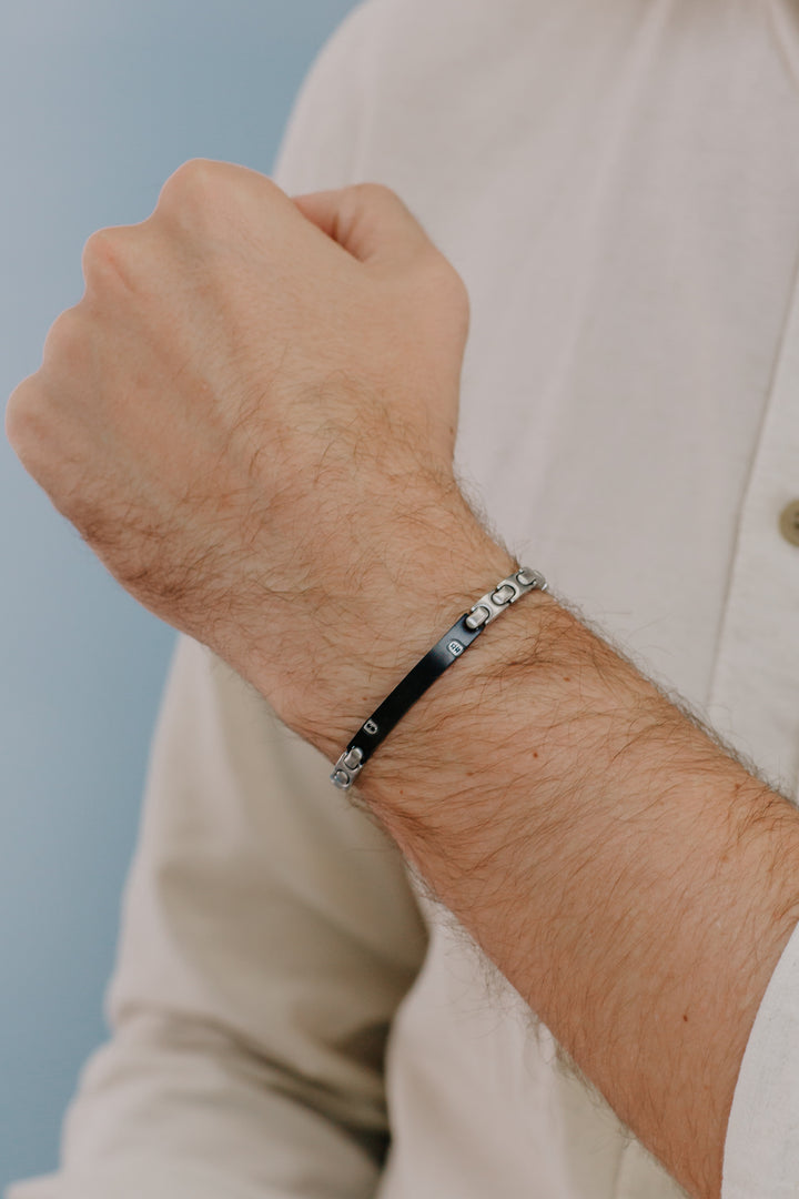 Comete Bracciale in Acciaio Pvd nero e Zirconi UBR1015