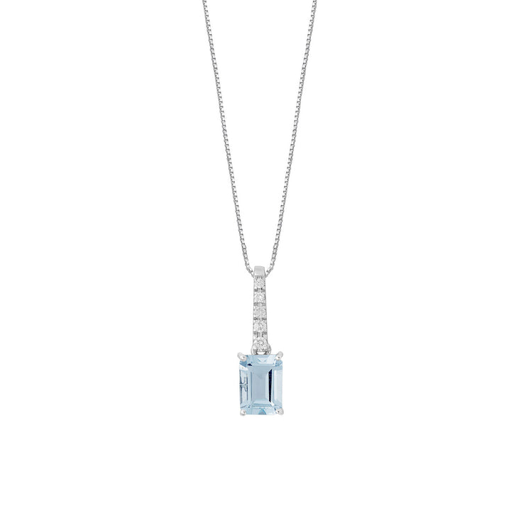 Comete Collana Acquamarina ottagonale in Oro e Diamanti GLQ318