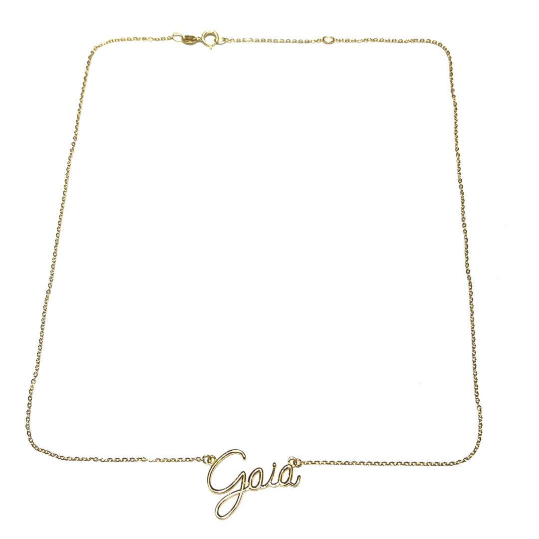 Collana girocollo con nome a filo in oro 18kt