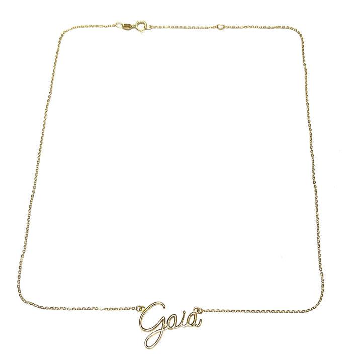 Collana girocollo con nome a filo in oro 18kt