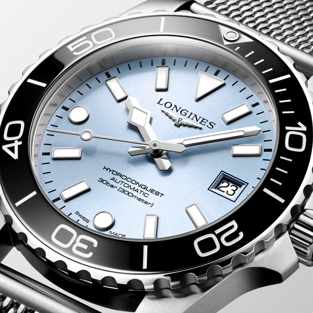Longines orologio Hydroconquest 39mm azzurro automatico acciaio L3.779.4.99.6