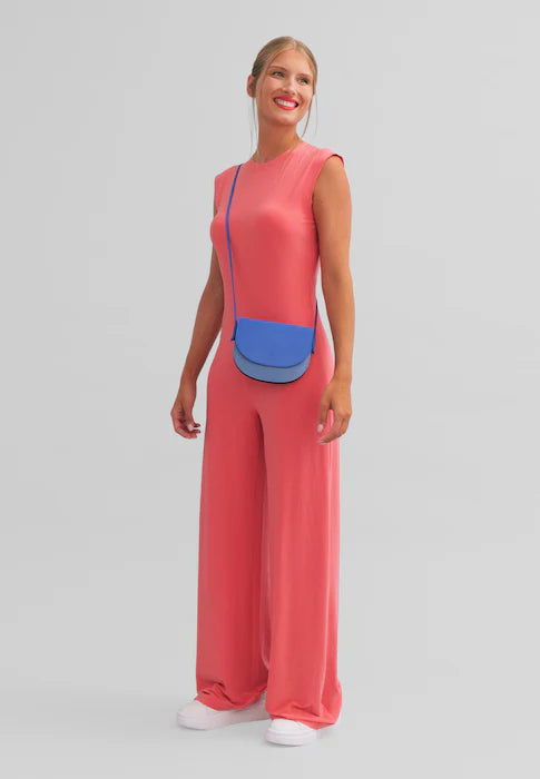 DUDU Borsa a Tracolla Donna Piccola in Pelle, Borsetta Design Sottile Compatta con Chiusura a Bottone, Tracolla Regolabile