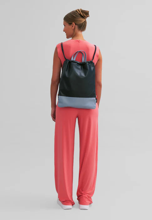 DUDU Zaino a Sacca in Pelle da Donna Sportivo di Moda Borsa Sacchetto con Coulisse e Spallacci Sottili in Pelle