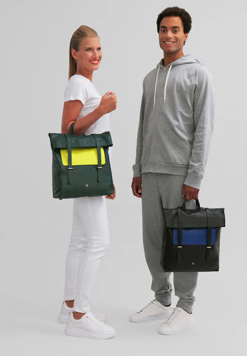 DUDU Zaino Colorato in Pelle da Uomo Donna, Zaino Grande Morbido 14L Multitasche Design Sportivo Casual