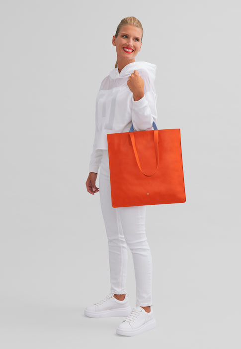 DUDU Große weiche Damentasche, Einkaufstasche aus farbigem Leder, Doppelgriffe, elegante Umhängetasche, große Handtasche