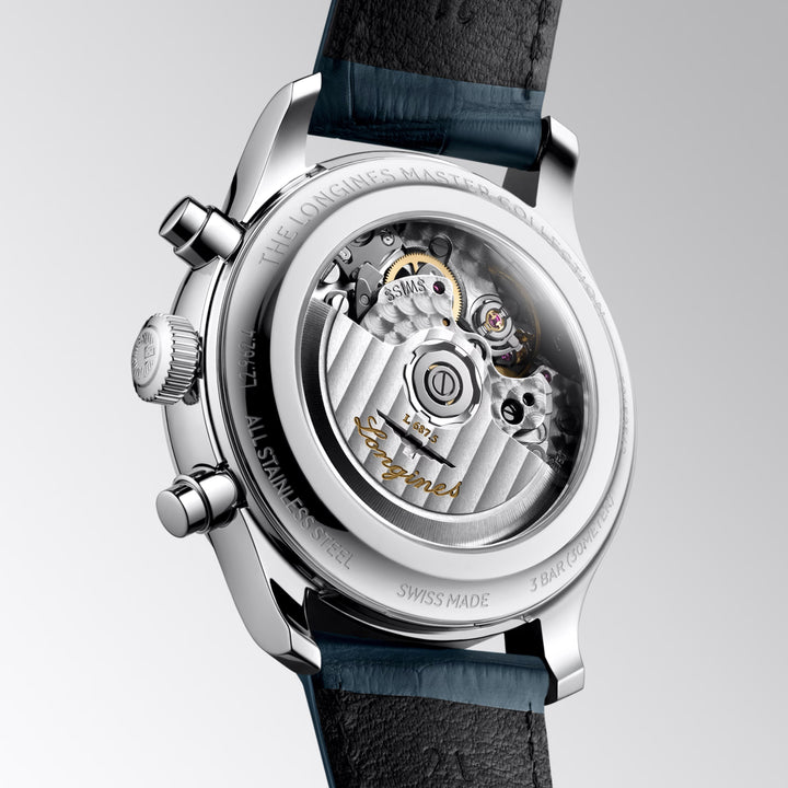 Longines orologio Master Collection Chrono Moonphase 41mm argento automatico acciaio L2.962.4.73.2