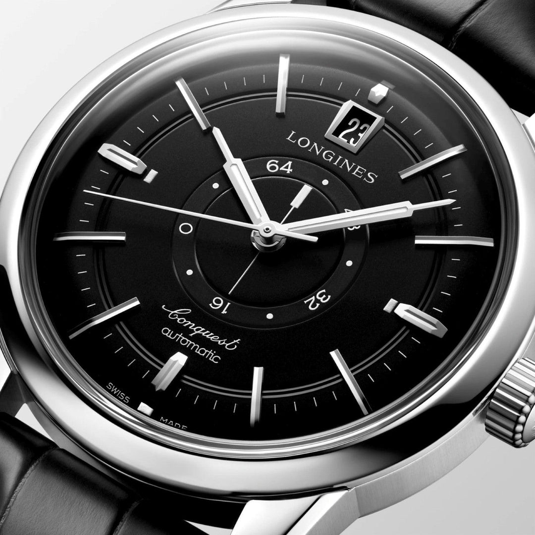 Longines orologio Conquest Heritage Central Power Reserve 38mm nero automatico acciaio L1.648.4.52.2 - Capodagli 1937
