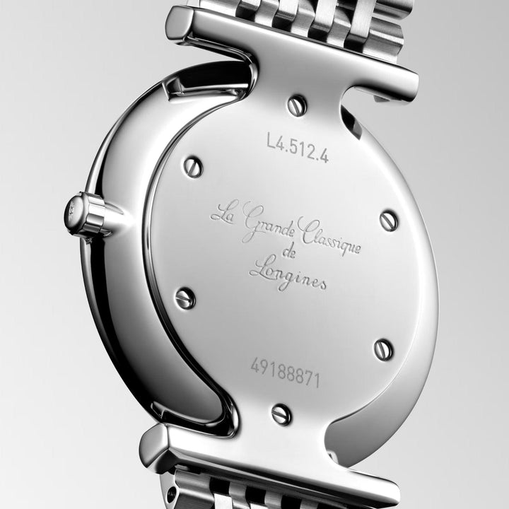 Longines orologio La Grande Classique 29mm antracite diamanti quarzo acciaio L4.512.4.77.6 - Capodagli 1937