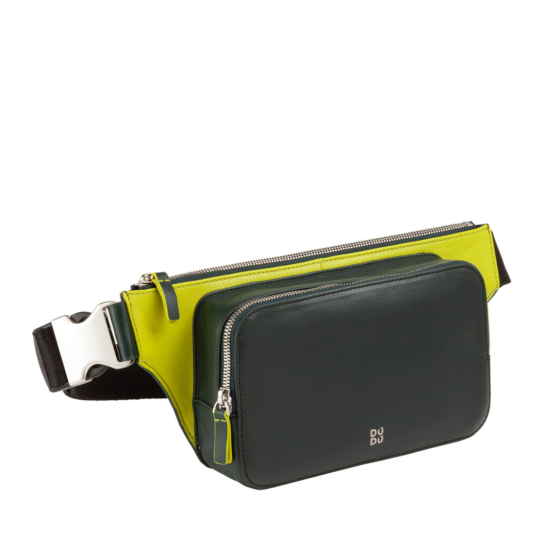 DUDU Marsupio Uomo in Pelle Colorato, Marsupio Elegante Capiente per Viaggio con Tasca Porta Cellulare Smartphone