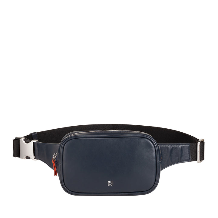 DUDU Marsupio in Pelle Uomo con Cinghia Addominale Regolabile, Marsupio Colorato a Tasca Singola con Cerniera, Porta Cellulare, Borsello da Viaggio, Marsupio da Scooter Moto Bicicletta