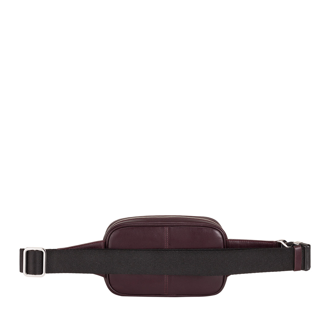 DUDU Marsupio in Pelle Uomo con Cinghia Addominale Regolabile, Marsupio Colorato a Tasca Singola con Cerniera, Porta Cellulare, Borsello da Viaggio, Marsupio da Scooter Moto Bicicletta