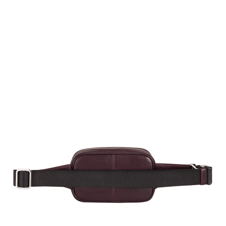 DUDU Marsupio in Pelle Uomo con Cinghia Addominale Regolabile, Marsupio Colorato a Tasca Singola con Cerniera, Porta Cellulare, Borsello da Viaggio, Marsupio da Scooter Moto Bicicletta
