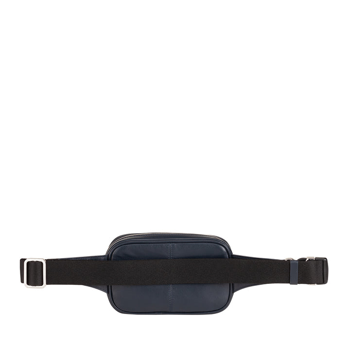 DUDU Marsupio in Pelle Uomo con Cinghia Addominale Regolabile, Marsupio Colorato a Tasca Singola con Cerniera, Porta Cellulare, Borsello da Viaggio, Marsupio da Scooter Moto Bicicletta