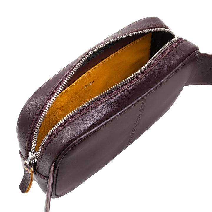DUDU Marsupio in Pelle Uomo con Cinghia Addominale Regolabile, Marsupio Colorato a Tasca Singola con Cerniera, Porta Cellulare, Borsello da Viaggio, Marsupio da Scooter Moto Bicicletta