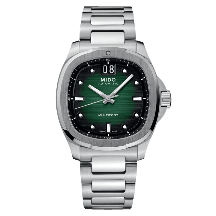 Mido orologio Multifort TV Big Date 40mm verde acciaio automatico M049.526.11.091.00 - Capodagli 1937