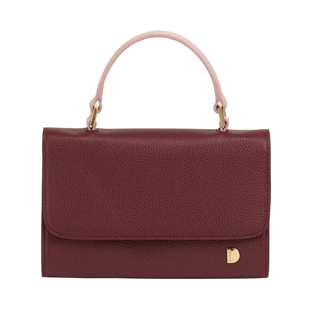 DUDU Borsa Donna Piccola in Vera Pelle Made in Italy, Borsa a Mano e Tracolla, Pelle Pieno Fiore o Scamosciata - Mini Bag con Tracolla Regolabile e Rimovibile, Patta con Chiusura Magnetica