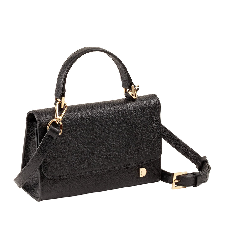 DUDU Borsa Donna Piccola in Vera Pelle Made in Italy, Borsa a Mano e Tracolla, Pelle Pieno Fiore o Scamosciata - Mini Bag con Tracolla Regolabile e Rimovibile, Patta con Chiusura Magnetica