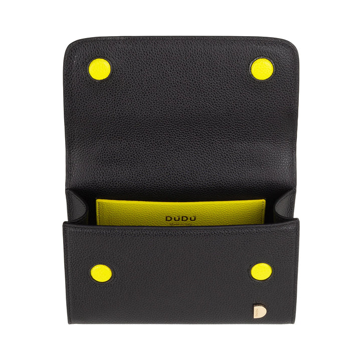 DUDU Borsa Donna Piccola in Vera Pelle Made in Italy, Borsa a Mano e Tracolla, Pelle Pieno Fiore o Scamosciata - Mini Bag con Tracolla Regolabile e Rimovibile, Patta con Chiusura Magnetica
