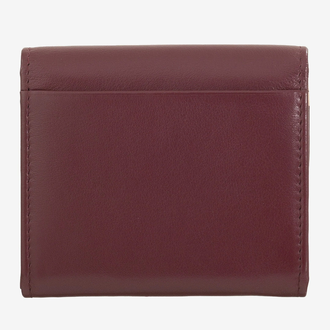 DUDU Mini Portafoglio Donna Slim in Vera Pelle con Portamonete Zip, Chiusura a Bottone, Portafogli Colorato Compatto