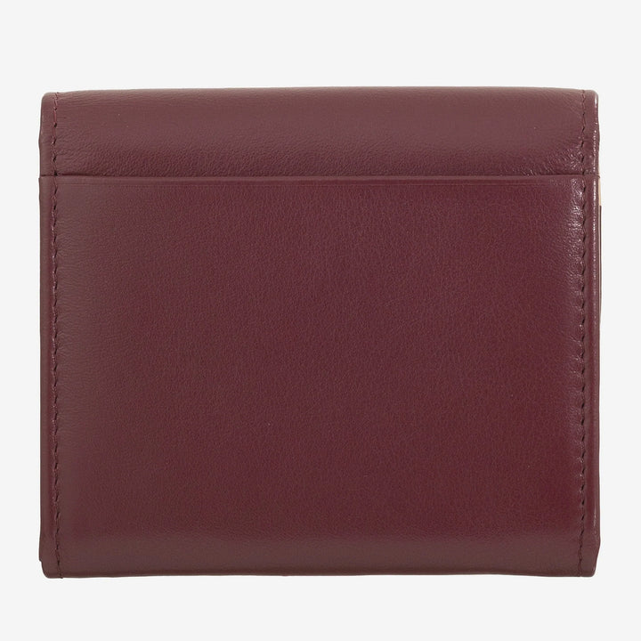 DUDU Mini Portafoglio Donna Slim in Vera Pelle con Portamonete Zip, Chiusura a Bottone, Portafogli Colorato Compatto