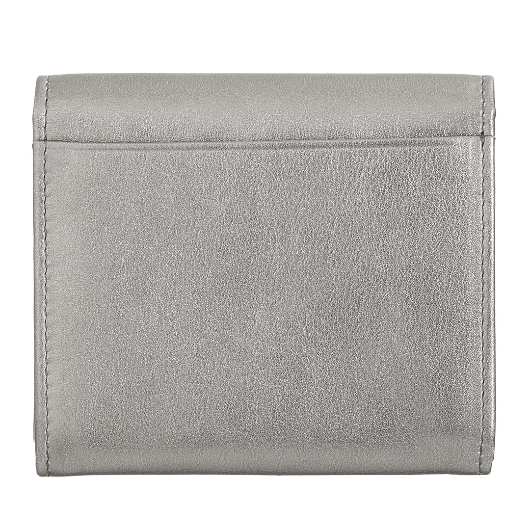 DUDU Mini Portafoglio Donna Slim in Vera Pelle con Portamonete Zip, Chiusura a Bottone, Portafogli Colorato Compatto